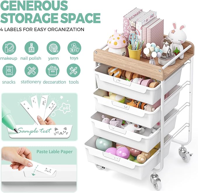 Rolling Craft Storage Cart - Image 4