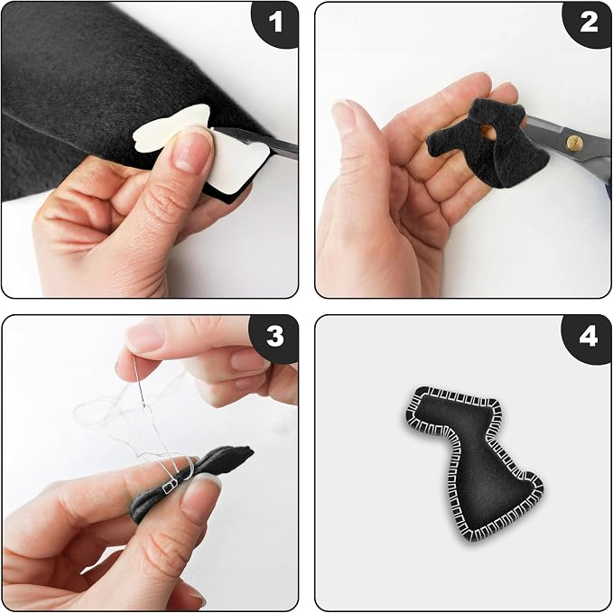 20PCS Black Felt Fabric Sheets - Image 4