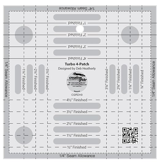 Creative Grids Turbo 4-Patch Template Quilt Ruler – CGRDH3 – Made in USA by CreativeGrids