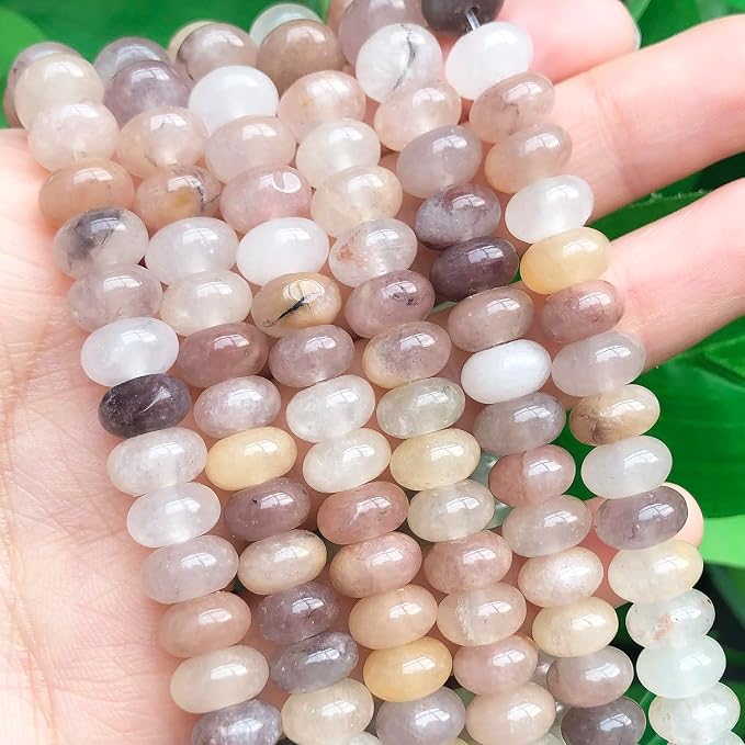 Songxi 5x8mm Pink Aventurine Rondelle Beads, Gemstone - Image 2