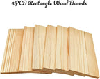 6PCS Rectangle Wood Boards Unfinished Wood Blocks - Image 2
