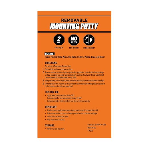 Gorilla Mounting Putty, Natural Tan Color, 84 Pre-Cut Squares - Image 10