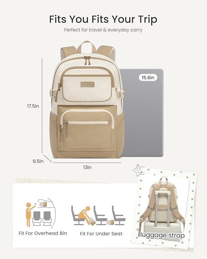 LOVEVOOK School Backpack for Teen Girls & College Students, Large Capacity - Image 5