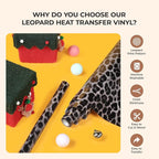 HTVRONT Leopard Heat Transfer Vinyl, 12in x 8ft Leopard Printed Iron on Vinyl - Image 2