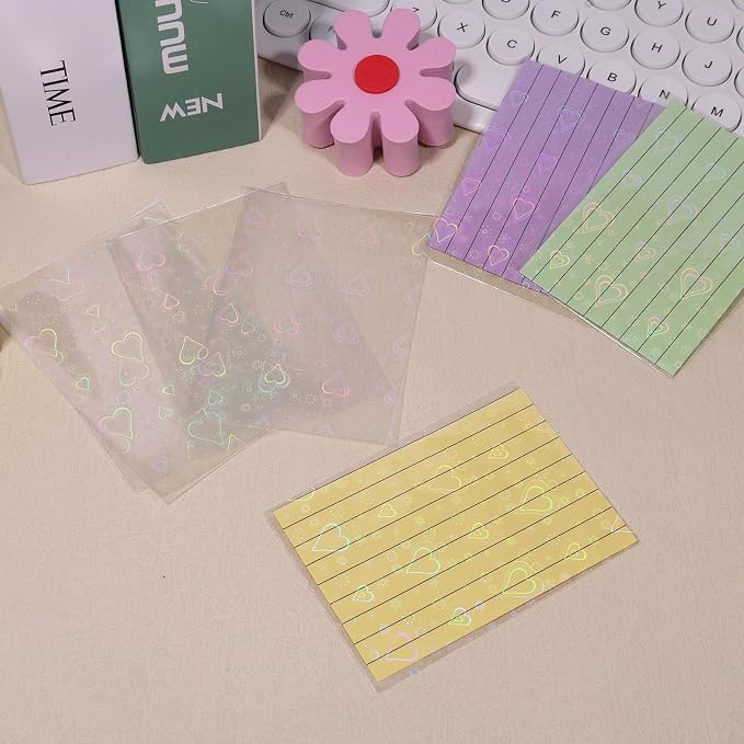 Photocard Sleeves, 9.1x6.5cm/3.58x2.56in Love Heart-Shape Laser Flashing Card - Image 6