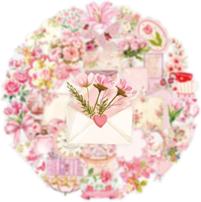 Aesthetic Flowers Stickers Transparent Flora Scrapbook Stickers | Transparent & - Image 3