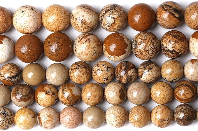 4mm 90pcs Natural Picture Jaspers Stone Beads Round Smooth Gemstones Loose by NaturalStoneBeads