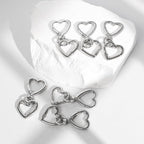 12 Pcs Heart Swivel Spring Clasps，Metal Spring Key Chain Hook Clasps，Clip - Image 7