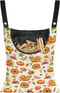 Pumpkin Print Clothespin Bag with Hanging Rope Space-Saving Clothespin Storage Organizer Waterproof Clothes Pin Holder for Clothesline Outdoor Waterproof Clothespin Storage