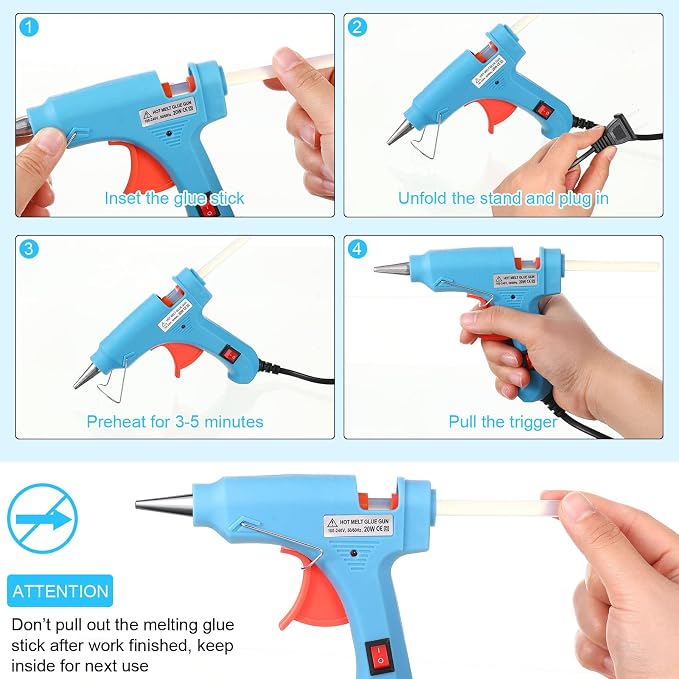 Zhengmy 6 Pieces Mini Hot Glue Gun Crafts Hot Melt Guns Fast Preheating and - Image 4
