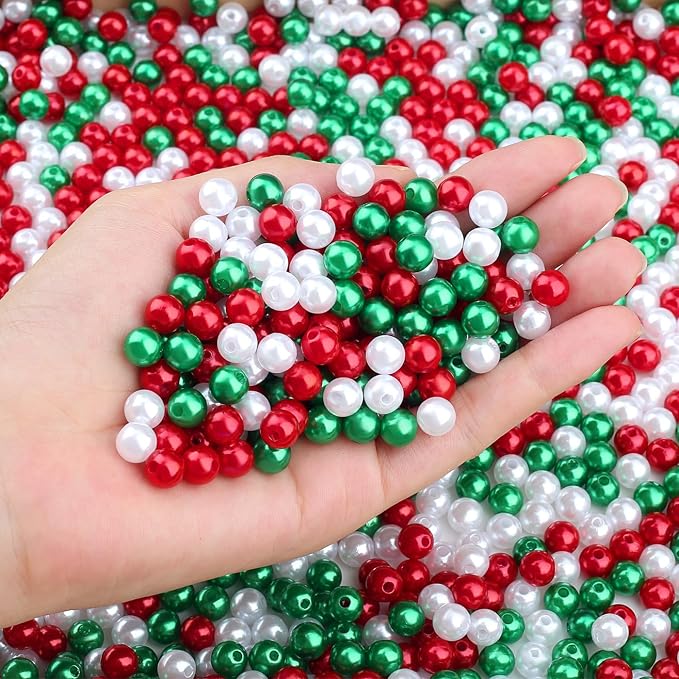 DUQGUHO 8mm Christmas Beads for Jewelry Making by DUQGUHO