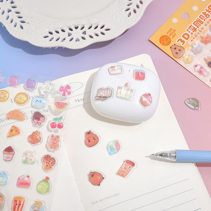 Girl's 3D Cute Japanese Puff Sticker, 100+ Kawaii Dessert and Animal Mini Puffy - Image 5