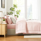 CozyLux Queen Comforter Set Blush Pink, 7 Pieces Bed in a Bag, All Season - Image 9