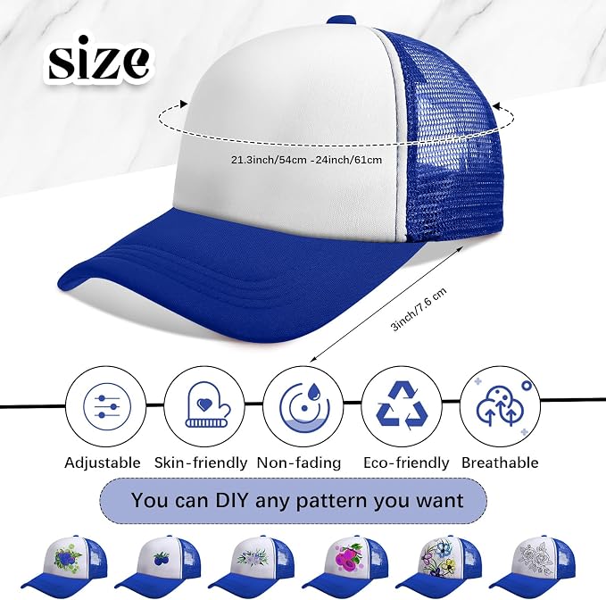 Vabean 24 Pack Sublimation Blank Cap Trucker Mesh Cap Unisex Plain Blank - Image 2