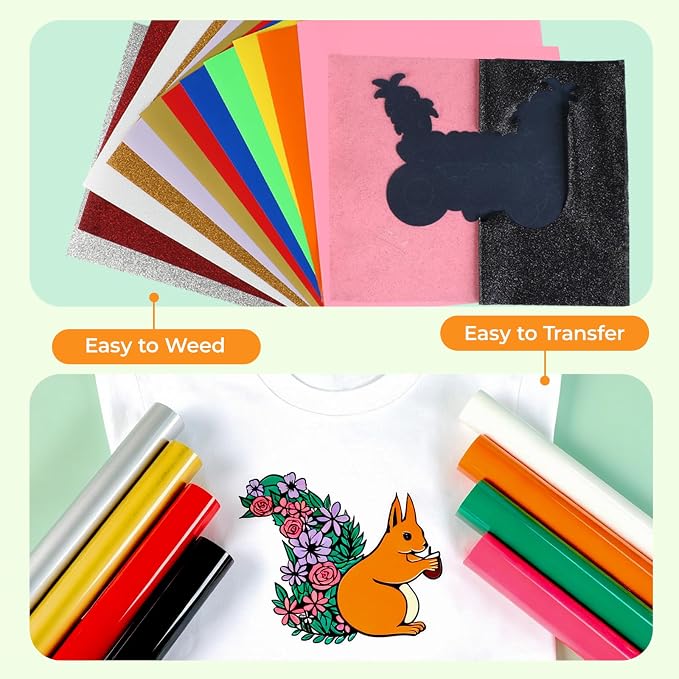 HTVRONT HTV Heat Transfer Vinyl, 35 Pack, 29 Assorted Colors | 12"x10" - Image 7