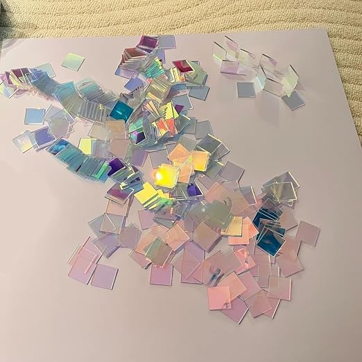 Iridescent Acrylic Squares, Rainbow Acrylic Sheets, Mosaic Art, Resin Jewelry - Image 7