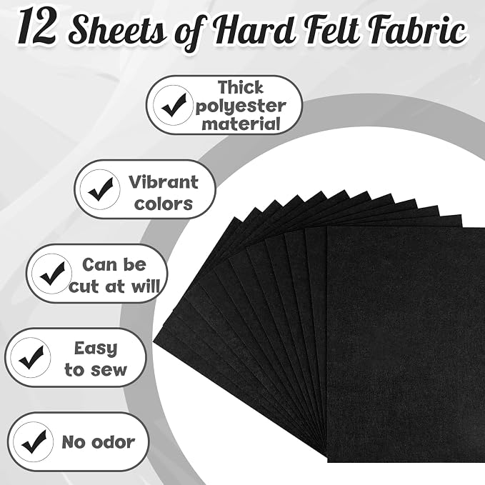 NEBURORA 12 Pcs 2mm Thick Stiff Felt Sheets - Image 5