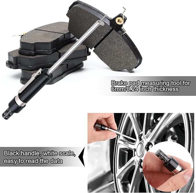 NQEUEPN 2pcs Car Brake Pad Thickness Gauge, Brake Pad Gauge Brake Measuring Tool - Image 4