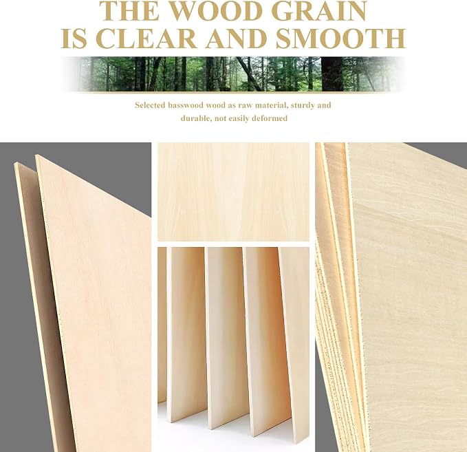 36 Pack Basswood Sheets, Craft Wood, Unfinished Wood, - Image 5