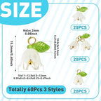 FASHEWELRY 60Pcs Pearl White Lily Flower Charms Acrylic Lily of the Valley - Image 4