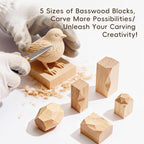 34PCS Basswood Carving Blocks, Soft Unfinished Wood Whittling Blanks in 2 Sizes - Image 6