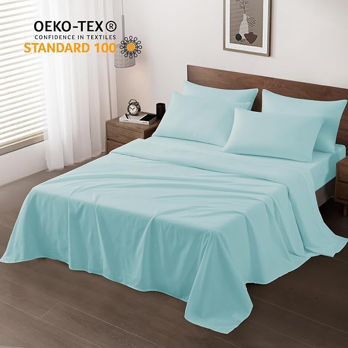 Maple&Stone Queen Flat Sheet 6 Pack, Premium Soft & Breathable, Brushed - Image 2