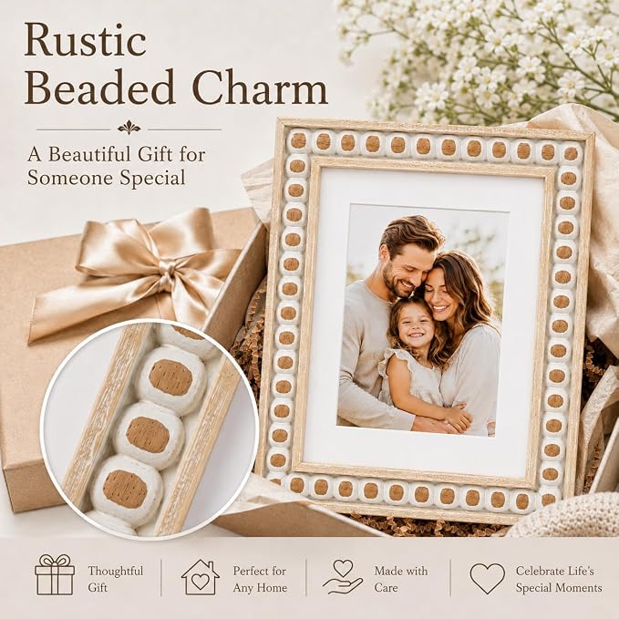 Solid Wood 8.5x11 Picture Frame Beaded Frame - Image 8