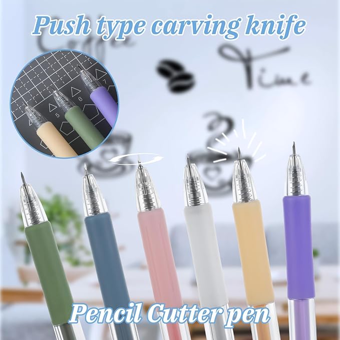 YUXIANLB Craft Exacto Knife Craft Cutting Tool 6PCS, Retractable Paper Pen - Image 6