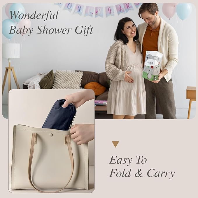 Baby Sling Carrier for Newborn to Toddler(8-45 Lbs), Cozy Wearing Baby Wrap Carrier with Adjustable Shoulder Strap Safety Buckle, Portable Lightweight Child Carrier Sling One Size Fit All Parents-Blue