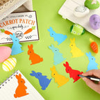 200 Pieces Bunny Paper Cutouts Easter Bulletin Board Decorations Colorful Bunny - Image 7