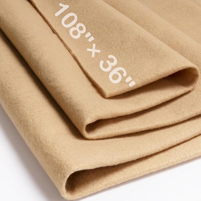 XSEINO Tan Large Felt Fabric 108" X 36 ", 1.4 mm Thick Soft Felt Fabric Sheet by XSEINOiscreating%EF%BC%81