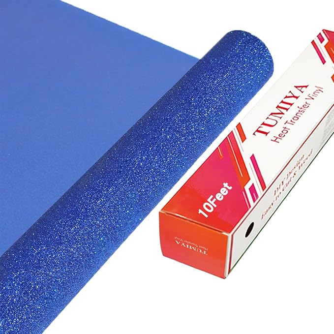 TUMIYA Blue Glitter Heat Transfer Vinyl HTV Roll by TUMIYA