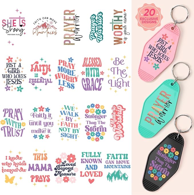 Kaciola Studio 80PCS Faith UV DTF Wrap Stickers-Faith Theme UV DTF Stickers by KaciolaStudio