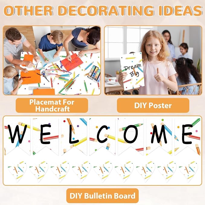 Qyeahkj Colorful Pencil Bulletin Board Paper Roll Pencil Bulletin Board - Image 5