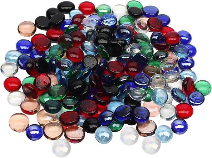 0.5 lb Assorted Glass Beads for Vases, Glass Pebbles by Unknown