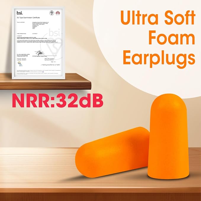AZEN 600 Pairs Ear Plugs, NRR 32dB Soft Foam Ear Plugs - Image 2