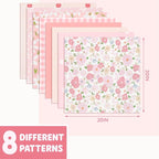 Aubliss 8pcs Fat Quarter Fabric Bundles Quilting Cotton Craft Fabric Pre-Cut - Image 2