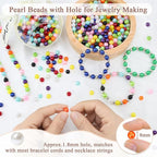 DUQGUHO Pearls for Bracelets 8mm Colorful Beads for Jewelry Making Fake Pearl - Image 2