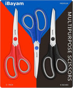 iBayam 8.5" Household Scissors All Purpose 3 Pack, Right/Left Handed - Image 8
