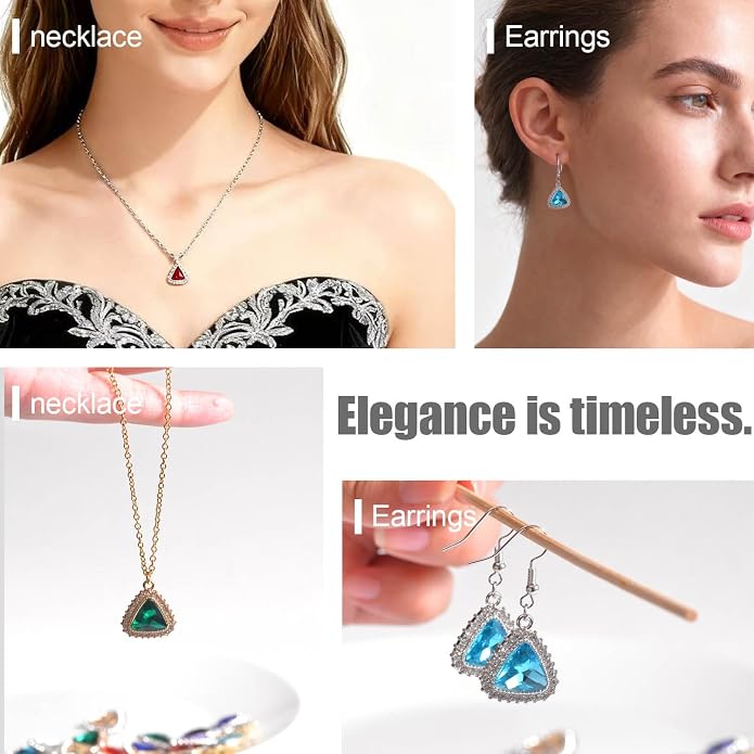 stino 40/48Pcs Paired Crystal Pendants Charms - Image 3
