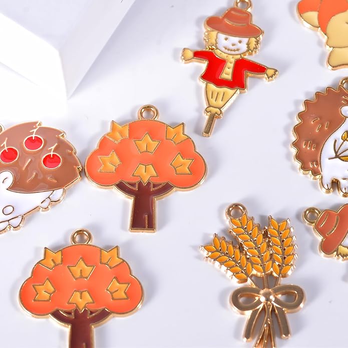 Bulk Gold Enamel Charms for Jewelry Making, Colorful Metal Charms Pendant for - Image 4