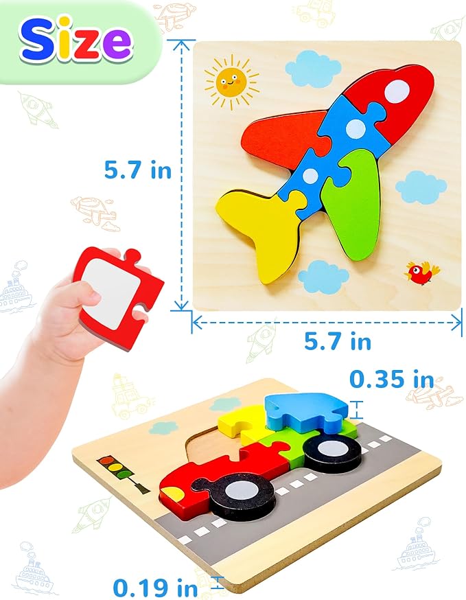 Yetonamr Wooden Toddler Puzzles Gifts Toys - Image 5