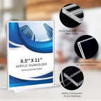 12 Pack Acrylic Sign Holder 8.5 x 11, Double-Sided Clear Sign Holder Plastic - Image 5