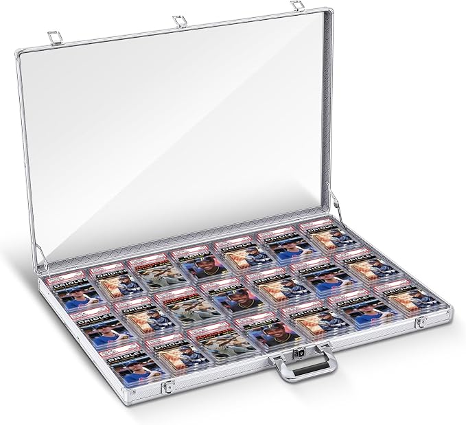 Trade Show Display Case Table Top Portable Aluminum Sports Card Display Case by Memorywuu