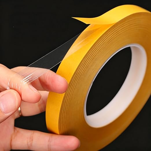 Ultra Thin Clear PET Double Sided Tape 0.5” x 82 Ft Strong Adhesive Removable - Image 2