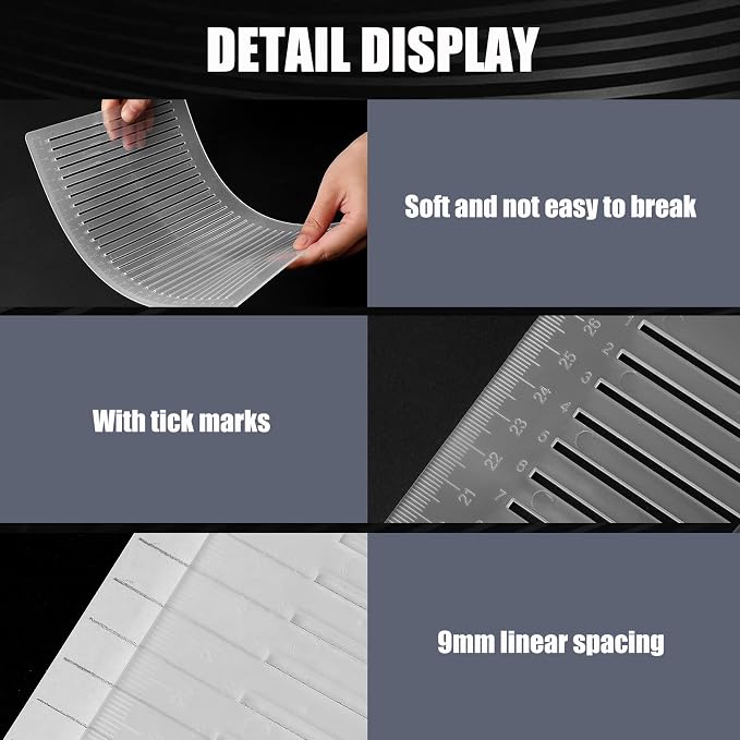 Fainne 2Pack Plastic Straight Line Stencil Template - Image 3