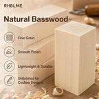 RHBLME 40 PCS Basswood Carving Blocks, Wooden Cubes Soft Solid Wooden Basswood - Image 4
