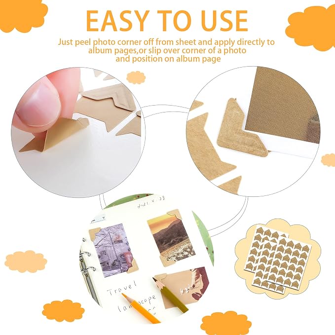 Pajean 720 Pieces Photo Corners Self Adhesive Photo Corners - Image 3