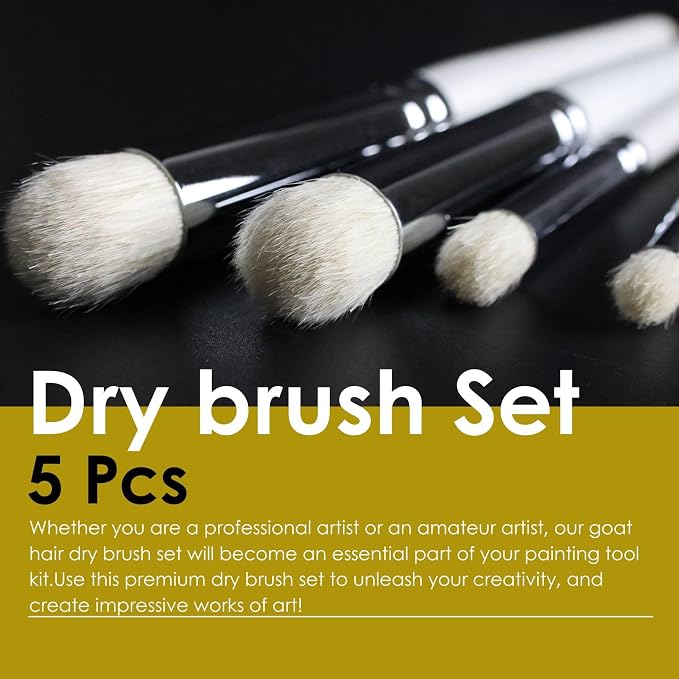 GACDR Dry Brush Miniature Painting, 5 Sizes Drybrush Set - Image 6
