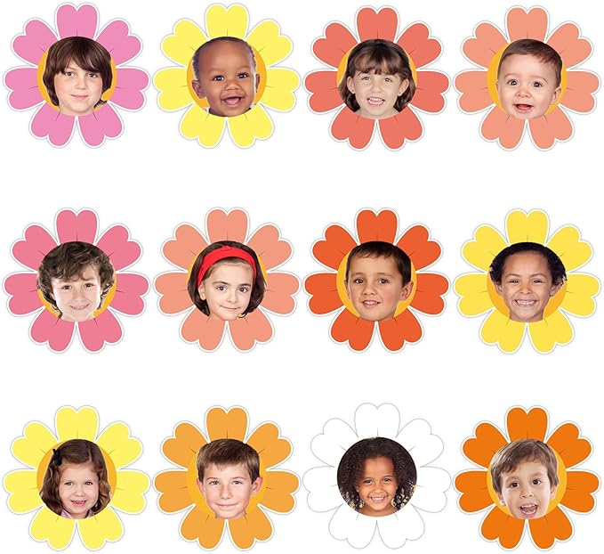 60pcs Spring Theme Flower Cutouts Boho Daisy Bulletin Board Decoration Back to by partygreeting